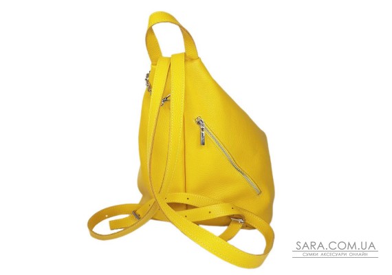 Рюкзак женский "Парис" натуральная кожа, желтый флотар