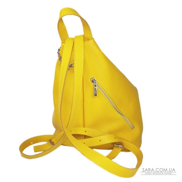 Рюкзак женский "Парис" натуральная кожа, желтый флотар Рюкзак женский "Парис" натуральная кожа, желтый флотар