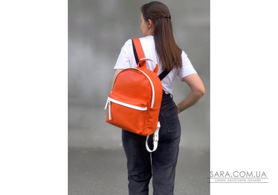 Рюкзак мужской "Багги" натуральная кожа, оранжевый