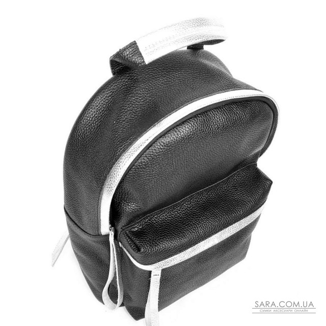 Рюкзак мужской "Багги" натуральная кожа, черный/серебро Рюкзак мужской "Багги" натуральная кожа, черный/серебро