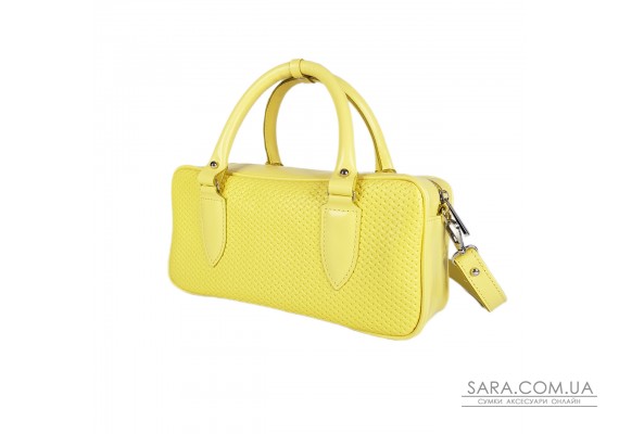 Сумка женская "Бриджит" натуральная кожа, цвет желтый ,тиснение плетенка Сумка женская "Бриджит" натуральная кожа, цвет желтый ,тиснение плетенка