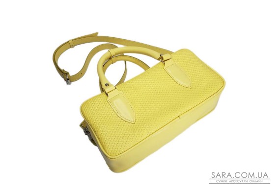Сумка женская "Бриджит" натуральная кожа, цвет желтый ,тиснение плетенка Сумка женская "Бриджит" натуральная кожа, цвет желтый ,тиснение плетенка