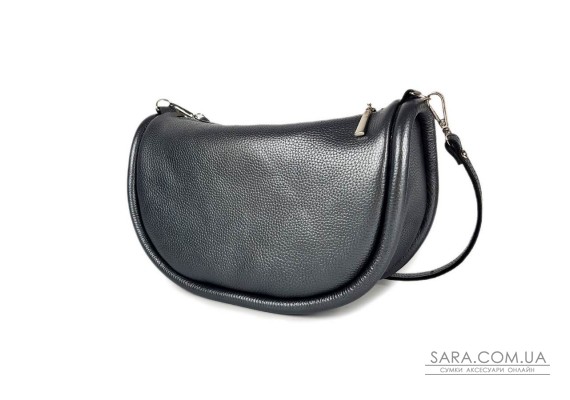 Сумка жіноча "Орео" натуральна шкіра, темно-сірий металик (нікель) флотарь