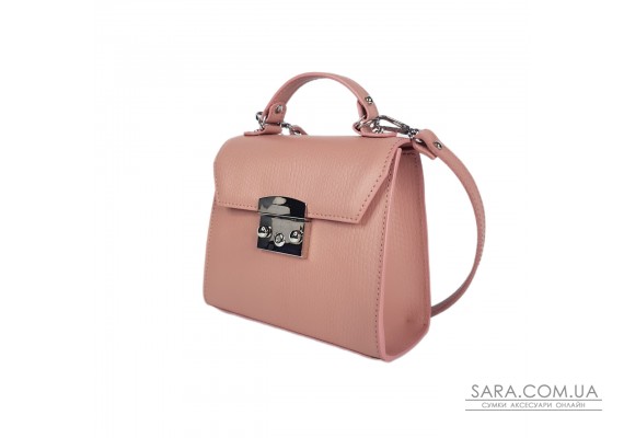 Сумка жіноча "Меррі" натуральна шкіра,рожева тиснення рептилія