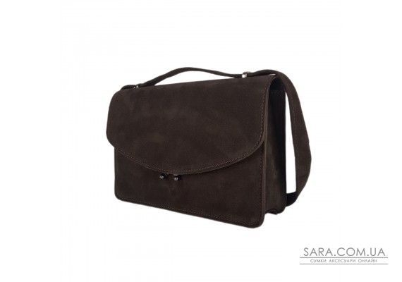 Сумка жіноча "Богема" натуральна шкіра, замша коричнева (шоколад)