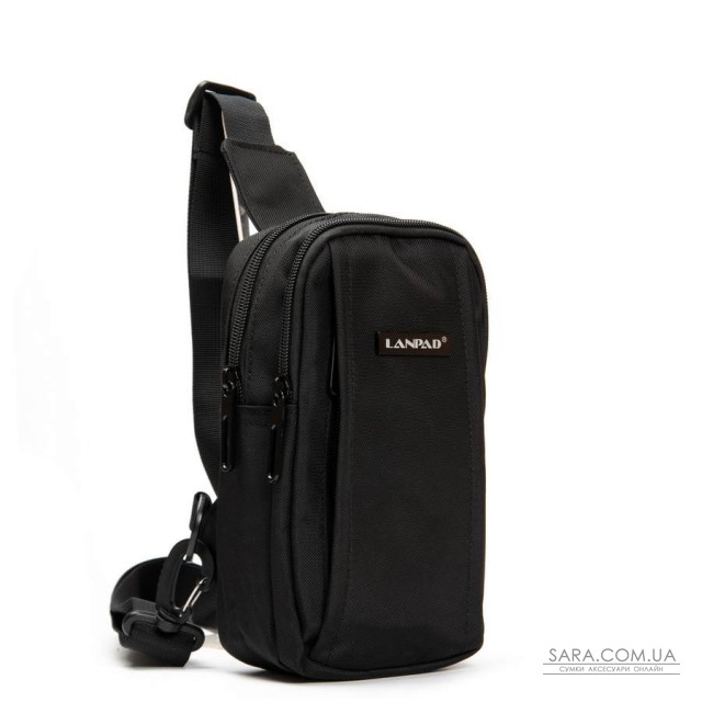 Сумка Чоловіча на плече нейлон Lanpad 6043 black Сумка Чоловіча на плече нейлон Lanpad 6043 black