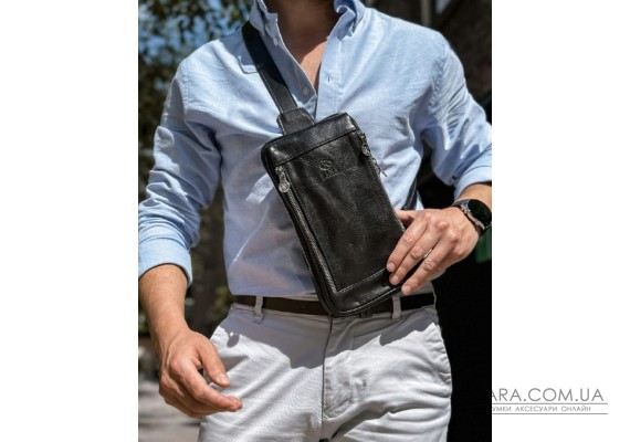 Сумка нагрудная, слинг, рюкзак на одно плечо - Kim - черная Time Resistance 5221701