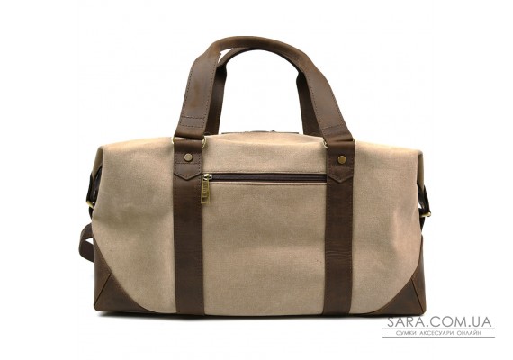 Дорожная спортивная сумка TARWA RCs-0320-4lx из песочного канвас и кожи крейзи хорс