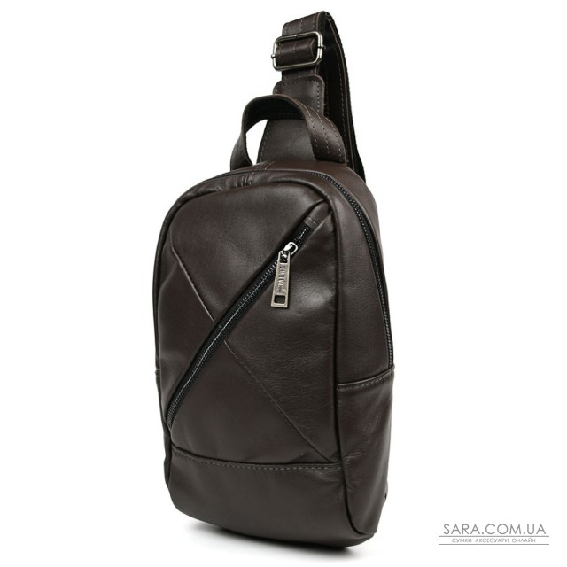 Рюкзак слинг кожаный с карманами TARWA GC-6020-3md коричневая Наппа Рюкзак слинг кожаный с карманами TARWA GC-6020-3md коричневая Наппа