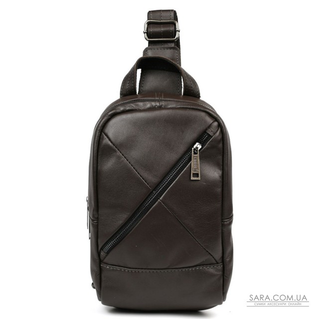Рюкзак слинг кожаный с карманами TARWA GC-6020-3md коричневая Наппа Рюкзак слинг кожаный с карманами TARWA GC-6020-3md коричневая Наппа