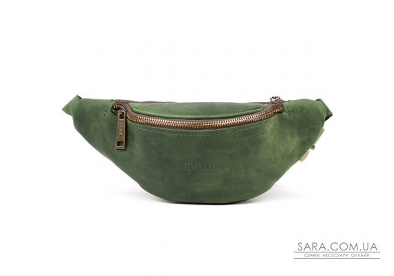 Зелена сумка бананка з кінської шкіри TARWA RE-3034-3md