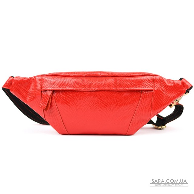 Шкіряна сумка бананка червона шкіра під змію TARWA GR-455-3md Шкіряна сумка бананка червона шкіра під змію TARWA GR-455-3md