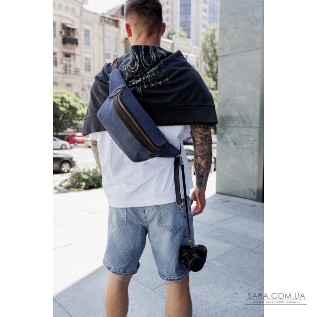 Сумка бананка для фотоапарата шкіра та канвас TARWA RCk-1313-4lx Сумка бананка для фотоапарата шкіра та канвас TARWA RCk-1313-4lx