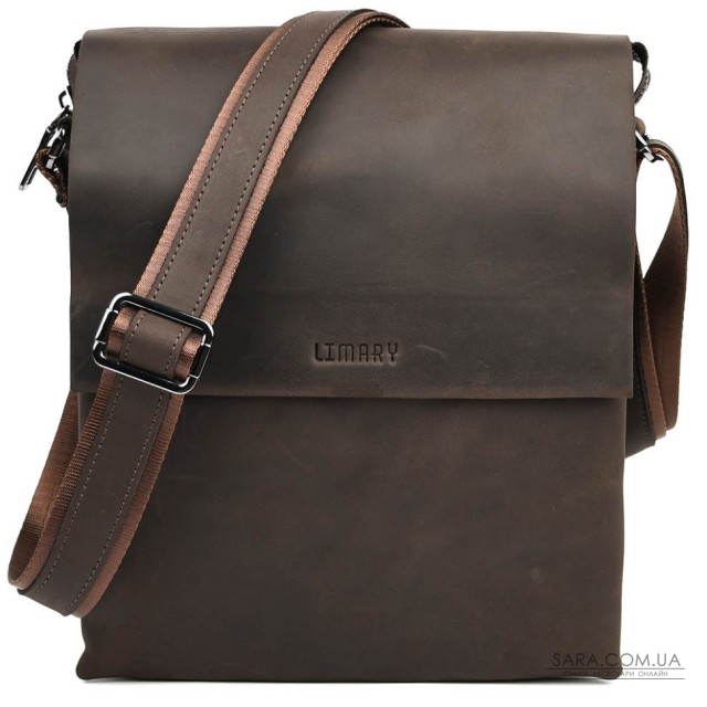Чоловіча сумка через плече на три відділення велика Limary Lim-373RC крейзі хорс Чоловіча сумка через плече на три відділення велика Limary Lim-373RC крейзі хорс