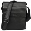 Чоловіча сумка через плече на три відділення середня Limary Lim-372GA чорна Наппа