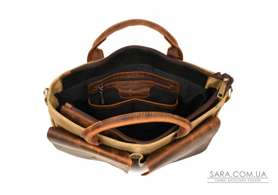 Чоловіча сумка з вощеного канвасу та кінської шкіри TARWA RYW-3990-3md