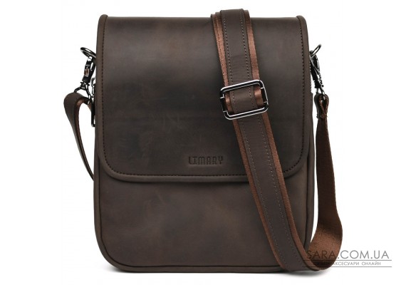 Чоловіча сумка через плече на три відділення месенджер Limary Lim-015RC крейзі хорс