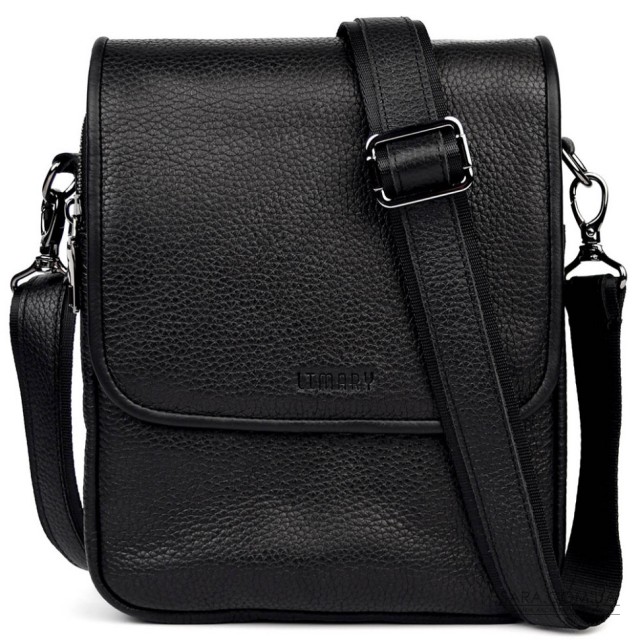 Чоловіча сумка через плече на три відділення месенджер Limary Lim-015FA чорний флотар Чоловіча сумка через плече на три відділення месенджер Limary Lim-015FA чорний флотар