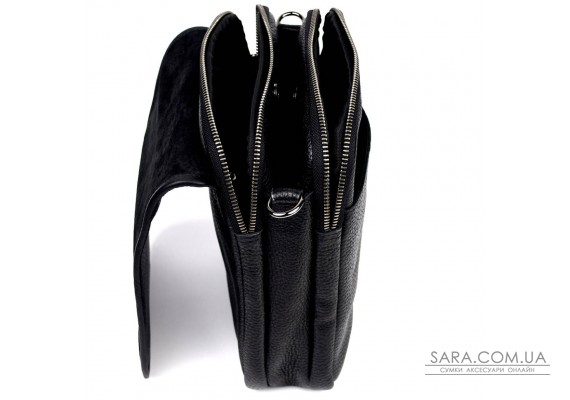 Чоловіча сумка через плече на три відділення месенджер Limary Lim-015FA чорний флотар