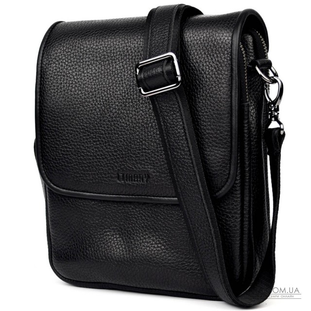 Чоловіча сумка через плече на три відділення месенджер Limary Lim-015FA чорний флотар Чоловіча сумка через плече на три відділення месенджер Limary Lim-015FA чорний флотар