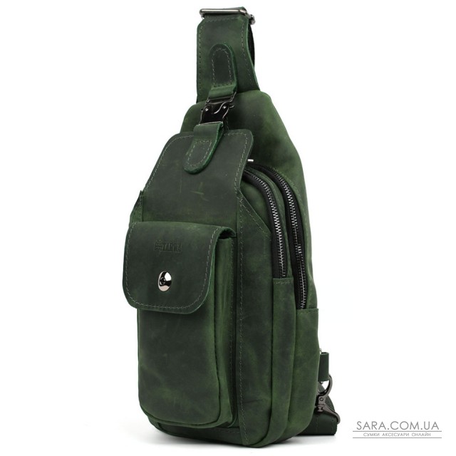 Модный рюкзак слинг на одну шлейку зеленый TARWA RE-4007-3md Модный рюкзак слинг на одну шлейку зеленый TARWA RE-4007-3md