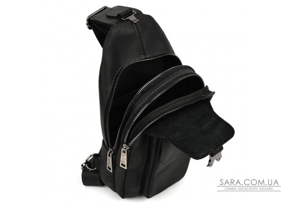 Модный рюкзак слинг на одну шлейку черный TARWA RA-4007-3md