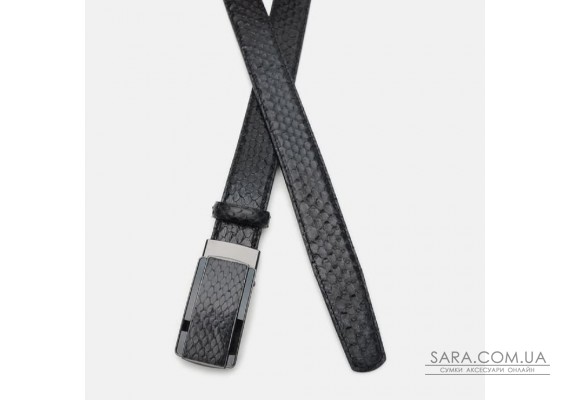 Ремінь чоловічий з шкіри пітона Sergio Torri 7-003 125 см Чорний