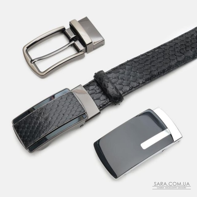 Ремінь чоловічий з шкіри пітона Sergio Torri 7-003 125 см Чорний Ремінь чоловічий з шкіри пітона Sergio Torri 7-003 125 см Чорний