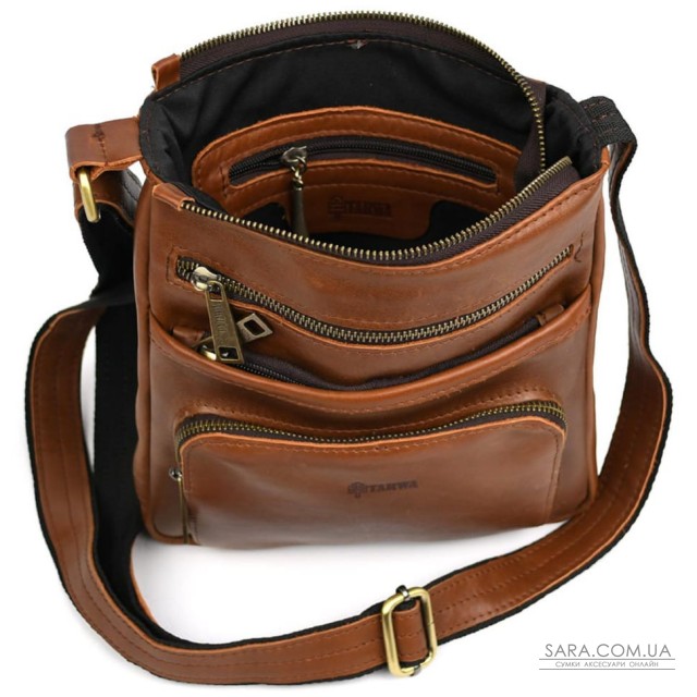 Чоловіча шкіряна сумка месенджер GB-1303-3md TARWA з кишенею Чоловіча шкіряна сумка месенджер GB-1303-3md TARWA з кишенею