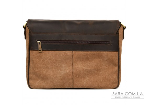 Сумка чоловіча через плече зі шкіри та канвасу TARWA RCC-1047-3md