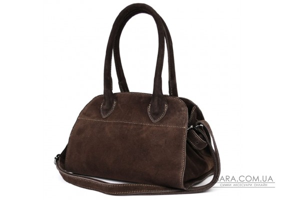 Замшева жіноча сумка тоут Італія Firenze fz3752_chok у кольорі шоколад