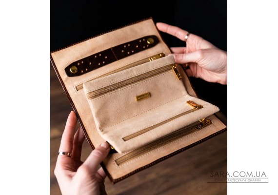 Женский кожаный дорожный футляр для ювелирных изделий - Madame Bovary - Коричневый цвет - Time Resistance 5240601