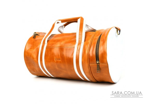Спортивная статусная кожаная сумка люкс класса TARWA GYalc-5565-4lx оранжевая