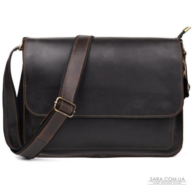 Шкіряна сумка через плече формату А4 Limary lim-3028RC коричнева Шкіряна сумка через плече формату А4 Limary lim-3028RC коричнева