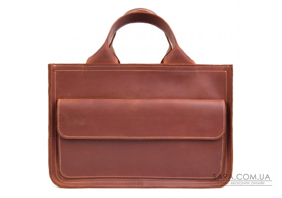 Сумка портфель шкіряна для документів ноутбука LIMARY lim-380RB коньячна