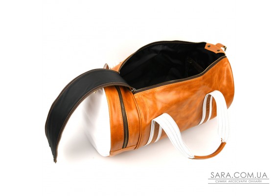 Спортивная статусная кожаная сумка люкс класса TARWA GYalc-5565-4lx оранжевая