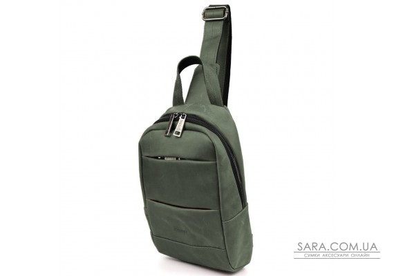 Рюкзак слинг кожаный объемный с карманами TARWA RE-6010-3md