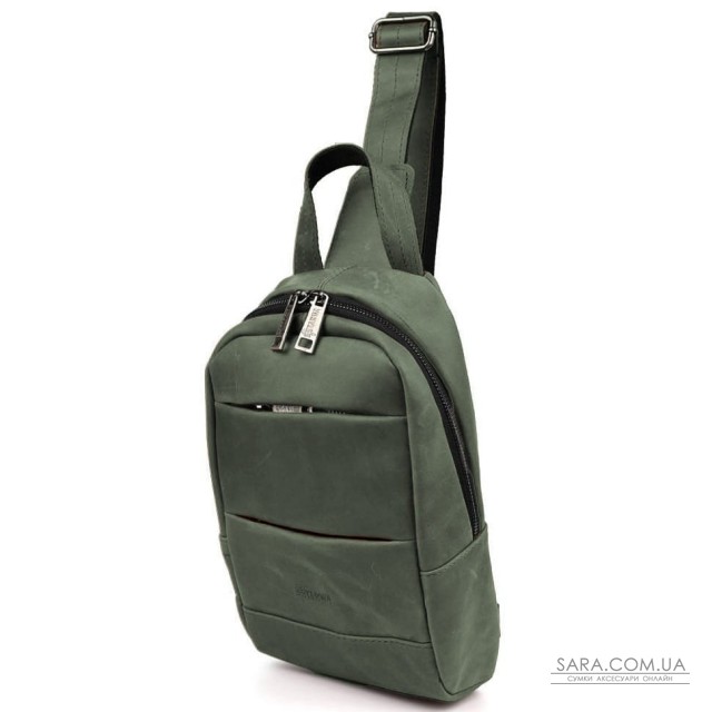 Рюкзак слинг кожаный объемный с карманами TARWA RE-6010-3md Рюкзак слинг кожаный объемный с карманами TARWA RE-6010-3md