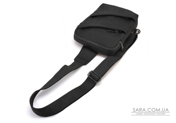 Рюкзак слинг на одну шлейку RA-0604-3md TARWA черный крейзи хорс