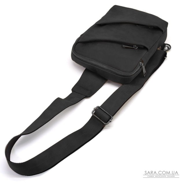 Рюкзак слинг на одну шлейку RA-0604-3md TARWA черный крейзи хорс Рюкзак слинг на одну шлейку RA-0604-3md TARWA черный крейзи хорс