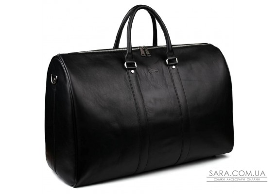 Велика шкіряна дорожня сумка 61см TARWA GA-9551-4lx чорна Наппа