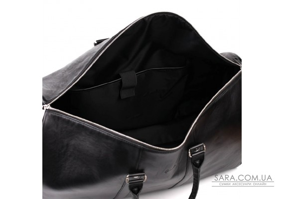 Велика шкіряна дорожня сумка 61см TARWA GA-9551-4lx чорна Наппа