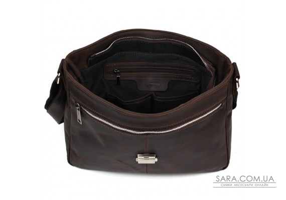 Чоловіча сумка через плече з коричневої крейзі TARWA RC-1046-4lx