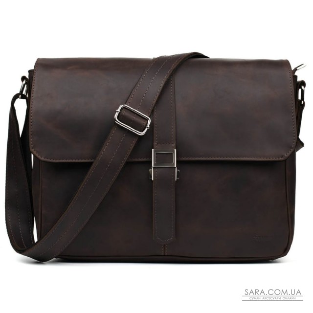 Чоловіча сумка через плече з коричневої крейзі TARWA RC-1046-4lx Чоловіча сумка через плече з коричневої крейзі TARWA RC-1046-4lx
