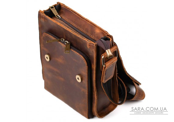 Шкіряна сумка-планшет через плече RY-3027-4lx бренду TARWA теракотовий колір