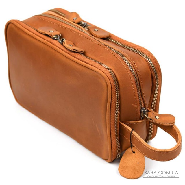 Косметичка несесер на три відділення Tiding tid9666LB коньячна Косметичка несесер на три відділення Tiding tid9666LB коньячна