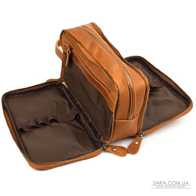 Косметичка несесер на три відділення Tiding tid9666LB коньячна Косметичка несесер на три відділення Tiding tid9666LB коньячна