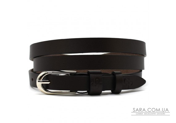 Кожаный ремень женский тонкий Grande Pelle 11320400 в коричневом цвете