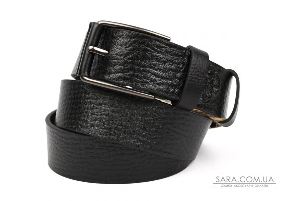 Ремінь із шкіри буйволу фактурний ST2026B чорний 40мм