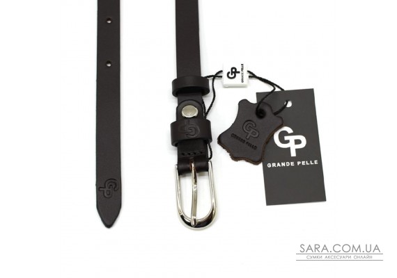 Кожаный ремень женский тонкий Grande Pelle 11320400 в коричневом цвете